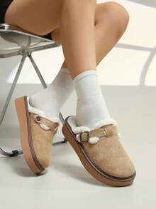 女士春季新款圆头厚底舒适套脚休闲时尚穆勒鞋