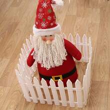 5pcs/10pcs/20pcs Christmas Supplies Tree Fence Scene Decoration Removable Plastic Fence Plastic Fence White Plastic Fence - Multicolor - View 4