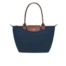 Genuine Leather Shoulder Bag For Women, Spacious Handbag With Large Capacity, Waterproof With Metal Zipper & Multiple Interior Compartments (Classic Navy) - 經典海軍藍 - 查看 1