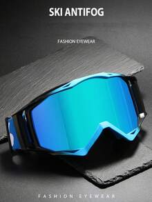 Outdoor Windproof Anti-Fog Cycling Goggles, Downhill Skiing Snowboard Mountain Bike Helmet Ski Goggles, Dustproof Protective Eyewear