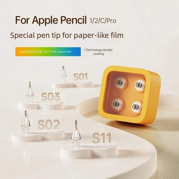 Punta de lápiz con revestimiento dual tipo papel compatible con Apple Pencil, compatible con Apple Pencil de 1ra/2da generación, compatible con iPad Pro, durable y antideslizante