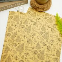 6 pezzi Set di carta da regalo natalizia in carta kraft con Babbo Natale - Adatto per incartare regali, avvolgere profumo, confezionare vestiti, decorazione domestica, arti e mestieri, fai da te, borse per confezioni, decorazioni per compleanni, matrimoni, feste, ideale per decorazioni natalizie e di festa