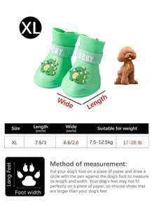 4pcs Silicone Large Dog Rain Boots, Waterproof Anti-Slip Pet Shoes, Easy To Clean One-Piece Design, Suitable For Medium And Large Pets - Multicolor - View 11
