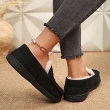 Slip On Shoes Women Casual Loafers Warm Lined Slippers Casual Walking Ladies Shoes Spring Fall Four Season Outdoor Travel - 黑色 - 查看 10
