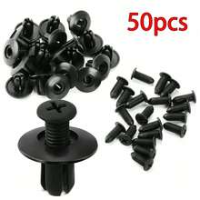 100pcs/50pcs/30pcs/20pcs 8mm Diameter Car Plastic Expansion Rivet Clips, Board Bumper Push Pins Fastener Clips - Black - View 9