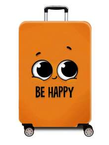 1件300克/平方米趣味表情系列印花图案，加厚行李箱保护套，加厚行李箱配件。适用于商务旅行、度假、旅行、行李托运和返校。为您的行李箱增添色彩。适用于20-28英寸的行李箱。 - 灰色 - 查看 12