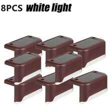 4/8/12pcs Solar Powered Stair Lights, Outdoor Stair Lighting, Semi-Embedded Installation, Photosensor Control, Nickel Battery, Plastic Lampshade, Solar Charging, Removable Light Fixtures, Hardware Included - Black - View 19