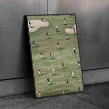 1 件复古高尔夫球场墙壁艺术 - 极简主义绿色抽象帆布印刷，无框，适合客厅、卧室或办公室装饰，是送给高尔夫爱好者的完美礼物，高尔夫装饰 - 彩色 - 查看 5