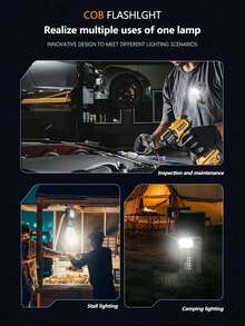 1pc 103040-1200mAh Mini LED COB Flashlight, Super Bright Portable Warning Light, Extra-Long Runtime, USB Rechargeable, Dual Light Source, Adjustable Angle, Magnetic Tail - 1pc - View 3