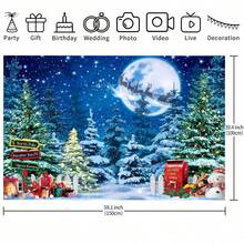 1 Stück Weihnachts-Nacht Winterwunderland Thema Wandteppich Banner 82.7 * 59.1/59.1 * 39.4/39.4 * 29.5 Inches Winterliche Weihnachts-Nacht Dekoration für Weihnachtsfeier, Silvester, Fotografie Requisiten, Fotostudio Requisiten, Restaurant Dekorationen, Party Dekorationen - Verschiedenfarbig - Übersicht 8