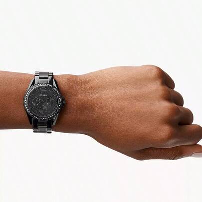  Fossil Riley 黑色指针式女表 ES4519
