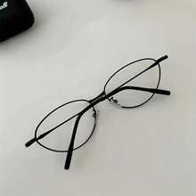 1 Pair Of Korean Style Cat Eye Glasses - Lightweight Metal Frame, Simple Fashion Design, Non-Prescription Women's Fashion Glasses, Suitable For Casual And Formal Outfits, Daily Wear, Elegant Appearance, Durable Material,  Frame, Style Sense Exclusive For Women - 銀色邊框 - 查看 6
