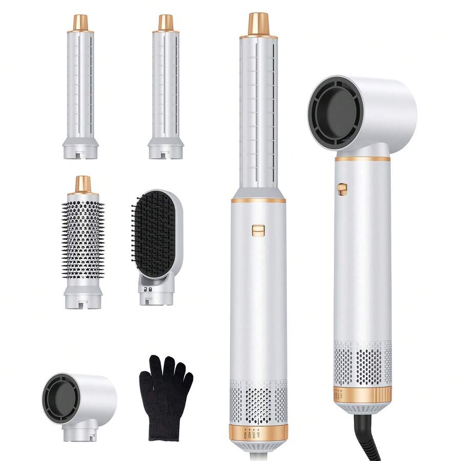 5-In-1 Hot Air Brush: The Ultimate All-In-One Styling Tool With Detachable Attachments.