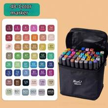 48/60/80/120/168 Colors Dual Tip Art Markers Sketch Pens Brush & Chisel Permanent Marker Pens With Base & Outline Markers Drawing Supplies Kit Perfect For Artist Adults Anime Coloring Sketching Illustrations And Card Making Gift For Christmas New Year Back To School- Refillable
