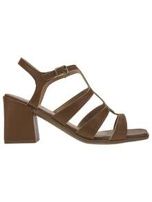 Women's Formal Party Gladiator Sandals, Thick High Heel, Elegant, Comfortable, Naty Shoes, Spring Summer - Camel - View 4