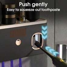 Intelligent UV Toothbrush Sanitizer Holder And 5 Slots Toothbrush Holders, Toothbrush Holder Wall Mounted With Toothpaste Dispenser, USB/Solar Rechargeable Toothbrush Sterilizer, Bathroom Toothbrush Sanitizer, Without Drilling Home Bathroom Decor Fall Decor Back To School - Nhiều màu - Xem 7