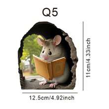 Naklejka ścienna 3D z mysią dziurą, urocza naklejka ścienna z podglądającą myszą, zdejmowana naklejka z PVC do salonu, sypialni, kuchni, dekoracyjne naklejki ścienne, wystrój pokoju, naklejki ścienne, wystrój domu, dekoracje świąteczne, dekoracje świąteczne, dom