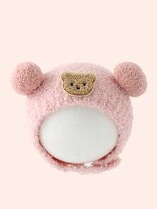 婴儿熊耳帽，毛绒冬季帽子，适合男婴和女婴