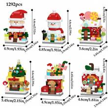 Santa's Cottage, Santa Claus, Christmas Tree, Train, Snowman Micro Particle Building Blocks, Creative Gift, Reindeer Assembly Blocks - Educational ABS Toy Box Packaging, Best Holiday Gift, Indoor Decoration, Christmas Decoration, Adult Building Blocks, Cottage, Gift, Christmas Train Set, Christmas Decoration, Building Blocks, Christmas Decoration, Living Room Christmas Hanging Decoration, Tabletop Decorative Ornament, Ideal Creative Christmas Gift For Family And Friends. - Multi-colored Santa Claus Tree House - View 27