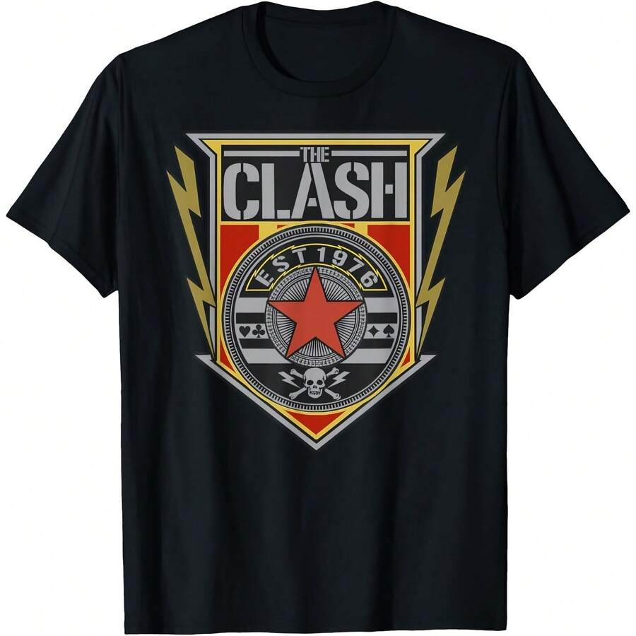 The Clash EST 1976 Shield T-Shirt - 黑色4 - 查看 1