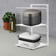 RibasuBB 3-Tier Pot And Pan Organizer Rack For Kitchen Countertop, Adjustable Carbon Steel Stand With Removable Shelves, Space-Saving Vertical Storage, White - 白色 - 查看 1