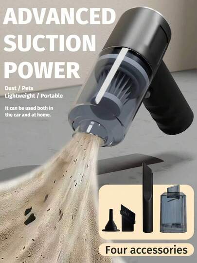 大功率无线吸尘器，具备吹吸双重功能 - 含电池和地板吸头，可高效清洁地板、汽车和电脑表面的灰尘