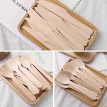 100/50 piezas Juego de cubiertos desechables de madera, adecuado para 100 invitados, hecho de madera de abedul de alta calidad y compostable, ideal para cumpleaños, bodas, fiestas, reuniones, actividades de equipo, escuela, vuelta al cole, restaurantes, cocina, cenas navideñas, también es un gran regalo para familiares, amigos y mayores