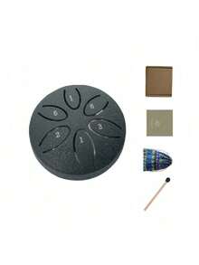 3 Inch 6 Tone Steel Tongue Drum, D Tuning, With Mallets And Storage Bag, Meditation Music Therapy, Yoga Relaxation Instrument, Gift For Musicians - Multicolor - View 9