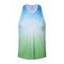 Chaleco deportivo para hombre, camiseta sin mangas de secado rápido para correr y maratón, camiseta ultraligera de poliéster para pista y campo - amarillo azul - Ver 8