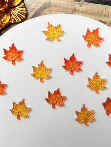 80 pezzi di decorazioni per unghie, assortimento misto di colori caldi autunnali e invernali, foglie d'acero 3D in resina a fondo piatto, accessori per arte di unghie fai-da-te, scrapbooking, gioielleria, decorazioni per orecchini da matrimonio, accessori fai-da-te, vacanze natalizie, adatti per il fai-da-te domestico e per i saloni di manicure professionali