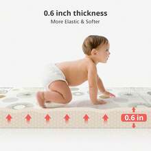 Foldable Baby Play Mat, PIGLOG Waterproof Playmats For Babies And Toddlers Kids, Foam Playmat For Tummy Time, 50x50/59x59/79x71 Playpen Mat, Reversible Portable Baby Floor Mat For Infant, Toddler, Circle(This Product Does Not Include A Fence.) - vòng tròn - Xem 14