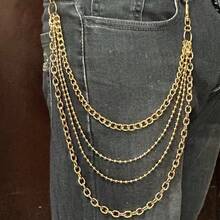 Mehrschichtige Hüftkette aus Metall im Punk-Stil, Jeans-Accessoire für Hip-Hop, multifunktionale Hosen-Kette für Herren und Damen geeignet für den täglichen Gebrauch und modisches Kombinieren