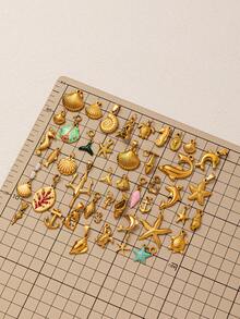 1 件动物系列海豚海龟鱼海马贝壳海螺鲸鱼蝎子不锈钢 DIY 吊坠，镀 18K 金，DIY 珠宝配饰项链配饰、手链配饰、钥匙扣配饰，易于搭配，适合日常休闲节日作为精美的护身符吊坠，适合送给妻子和母亲。 - 金色 - 查看 4