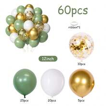 35/60 pièces Ensemble de ballons en latex épais violets, ballons premium de 12 pouces vert sauge, bleu canard, jaune rétro, brun noix de coco. Avec des ballons confettis. Idéal pour les anniversaires, mariages, révélations de sexe, baby showers, fêtes de tournesols, remises de diplômes, décorations de fête.