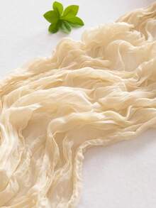 1/5/10/15pcs Cheesecloth Table Runner, Folded Tablecloth, Holiday Birthday Decorations Wedding Decorations Vacation House Decorations Party Room Table Decorations Beige Table Cover, Table Flag, Solid Color Table Cloth, Birthday Decorations Wedding Decorations Table Set, Party Decorations Table Skirt, Party Favors,Christmas Decoration