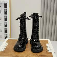 1 Pair Teen' Boots, New Autumn/Winter 2025 Collection, Teen's High-Top Boots, Mid-Calf Casual Versatile Outdoor Shoes