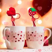 1/2/4/6/8 Stück 8-10mm Valentinstag Liebes-Bär Engelsflügel Strohhalm Kappe Strohhalm Stopfen Universal personalisierter staubdichter Stopfen Strohhalm Dekoration staubdichter Strohhalm Stopfen