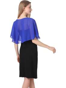 Chiffon Lace Shawls And Wraps For Brides - Azul Real - 查看 6