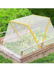1个可折叠植物防霜罩，带4个地钉，花园温室罩，隔热保温，防鸟防虫，适用于高架蔬菜水果床，耐候性强（49 * 38 * 22 厘米） - 彩色 - 查看 6
