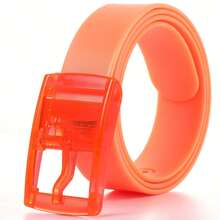 1pc Unisex Silicone Waist Belt With Plastic Buckle - Candy Color Slim Design, Suitable For Weddings, Parties And Daily Wear - Exquisite Gift Packaging, Special Occasion Apparel Accessory For Friends And Family, Minimalist Decor, High-Quality Item, Halloween, Christmas Gift