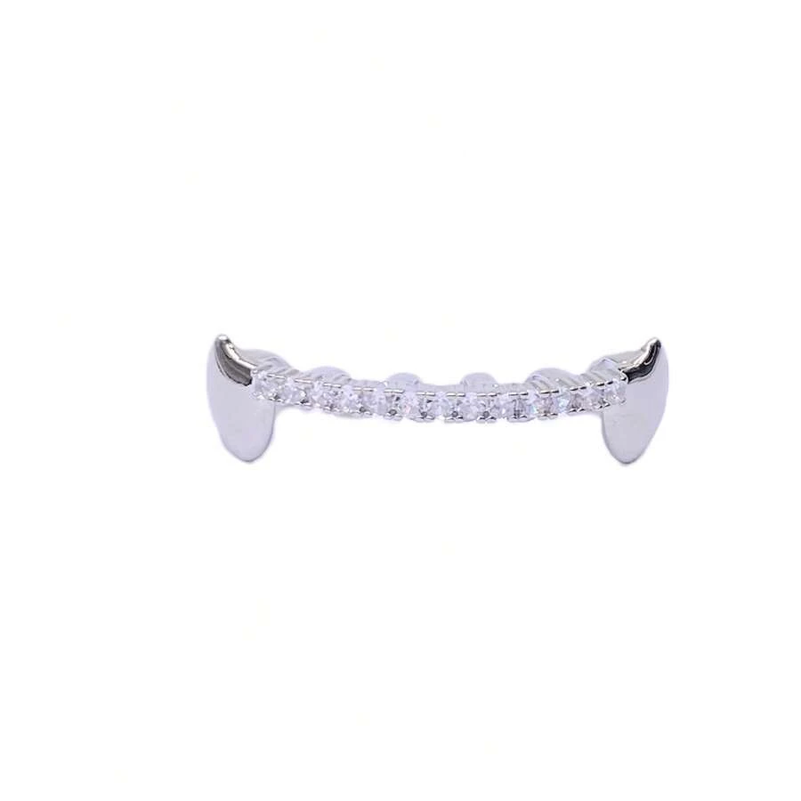 Grills For Your Teeth Gold Grills For Teeth Hip-Hop Higer Tooth With Zirconia Decoration Hip-Hop Jewelry Gift - Bạc - Xem 1