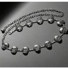 1 pieza Cadena de cintura de metal ajustable con calavera, accesorio de falda de moda versátil para mujer, cinturón de cintura, cadena de suéter de estilo oscuro
