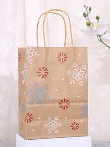 5 pièces Sacs cadeaux rayés de Noël, Sapin de Noël, Flocons de neige, Bas de Noël, Sacs cadeaux en papier kraft, Fournitures de cadeaux de vacances