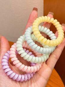 5pcs High Elasticity Spiral Snag-Free Hair Ties, Seamless Hair Ties, Oversized Hair Scrunchies, Ponytail Holder Accessories Ponytail Holders, Hair Bobbles ,Gym Sport Outfit