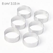 3/6/9/12pcs Tart Rings, Non-Stick Stainless Steel Round Cake Molds, Metal Pastry Molds For French Desserts, Mini Fruit Tarts, Round Tarts, Gift Box Packaging