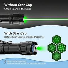 1pc Laser Pointer High-Power Flashlight: Rechargeable Powerful Green Light Laser Pointer With Star Cap, Remote Control Powerful Laser Dot Beam Indicator, Suitable For Astronomy Demonstration Outdoor Camping Cat And Dog Laser Toy, USB Direct Recharge Upgrade,School Supplies,Back To School
