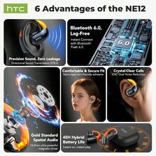 HTC NE12 KI-Übersetzungs-Ohrhörer mit offenem Ohrdesign, Hochwertige Audioqualität, nahtlose Kommunikationsübersetzung, ideal für Geschäft, Studium und Reisen