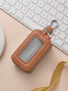 1 件便携式时尚 PU 汽车钥匙包大容量钥匙包双层腰挂式通用拉链钥匙包男女通用钥匙包带钥匙圈和钥匙链包圣诞礼物感恩节女士迷你钱包，教师节、情人节、生日、圣诞节和任何特殊场合的完美礼物 - 彩色 - 查看 14