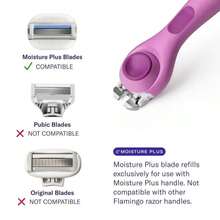 Flamingo Moisture Plus Women'S Razor Set - Razor Handle, 4 Blade Refills, Shower Holder - Fig - 顏色A - 查看 2