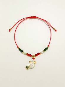 1/6/12 pezzi Set di braccialetti natalizi, set di gioielli con braccialetti intrecciati fatti a mano, regalo di Natale, elementi natalizi inclusi albero di Natale, fiocco di neve, Babbo Natale, braccialetti a più strati per donna, accessori pendenti per braccialetti, braccialetti con perline regolabili, braccialetti in stile Y2K, accessori gioiello da donna, braccialetti dell'amicizia, accessori dorati da donna, set di braccialetti abbinati - Stile 4 - Visualizzare 9